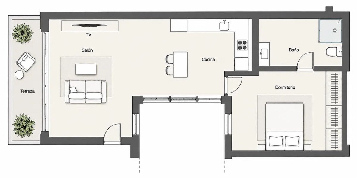 1 Bed Penthouse in Málaga Centro