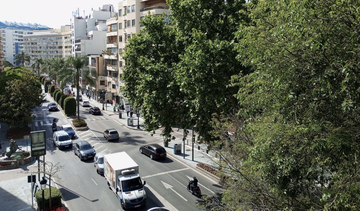 Appartement spacieux avec vue sur rue, grandes fenêtres, équipements modernes.