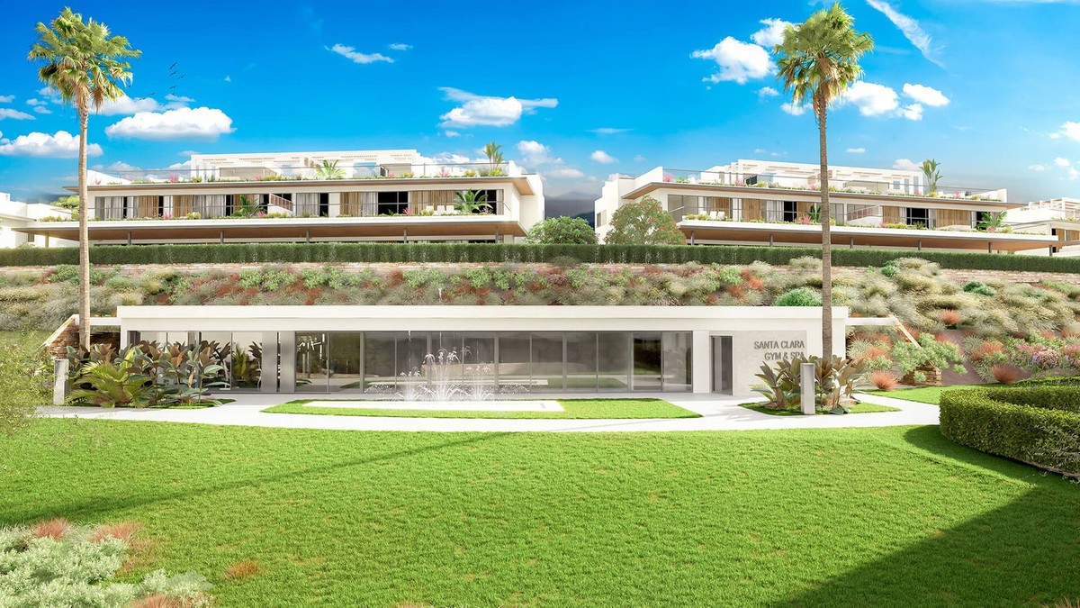 Exterieur van Santa Clara Homes met zwembad en groene omgeving.