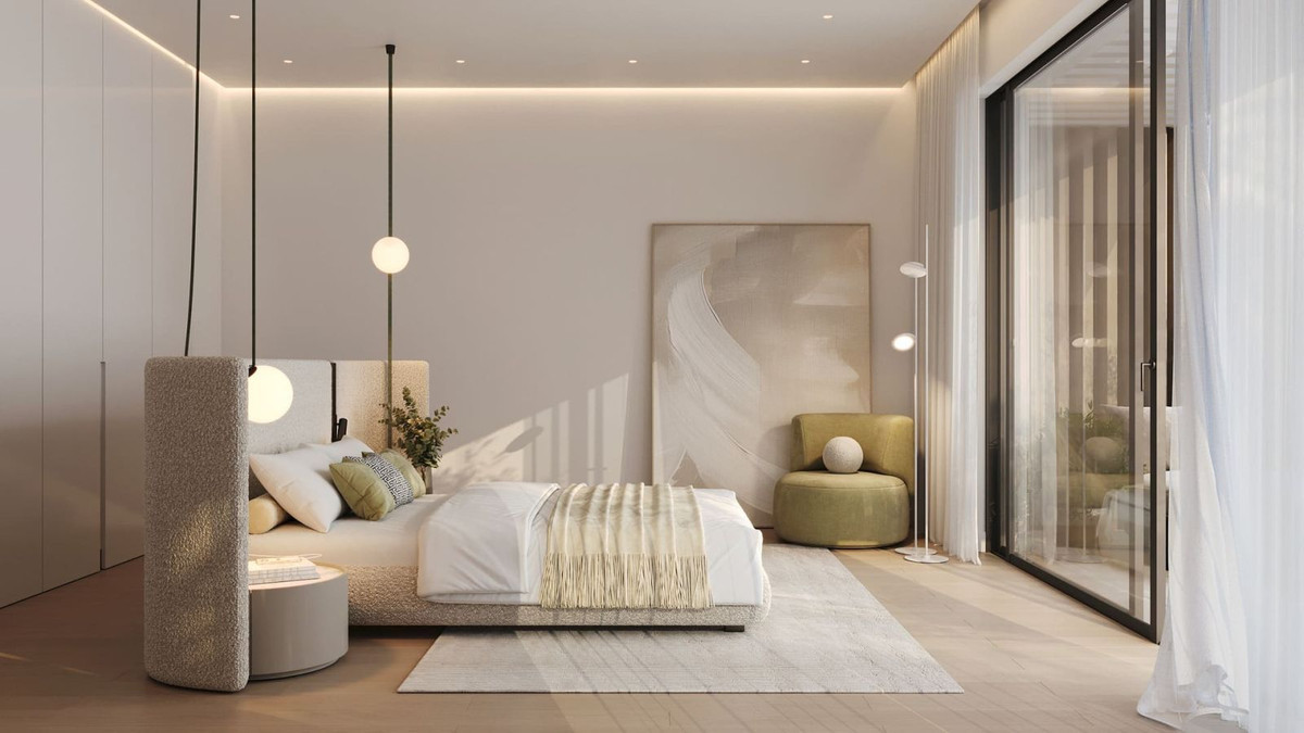 Moderne slaapkamer design met minimalistisch interieur