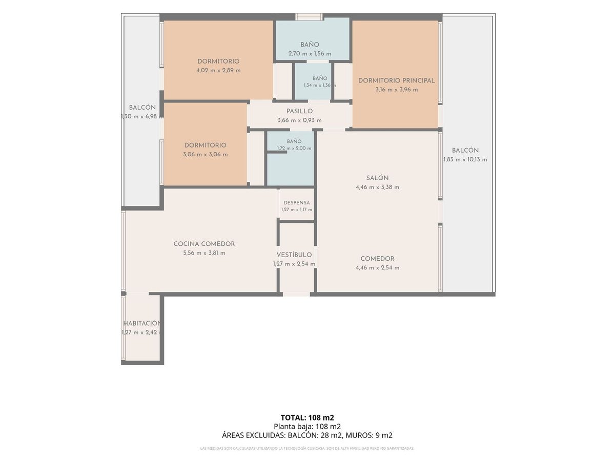 3 Bed Middle Floor Apartment in La Carihuela in La Carihuela, Apartment